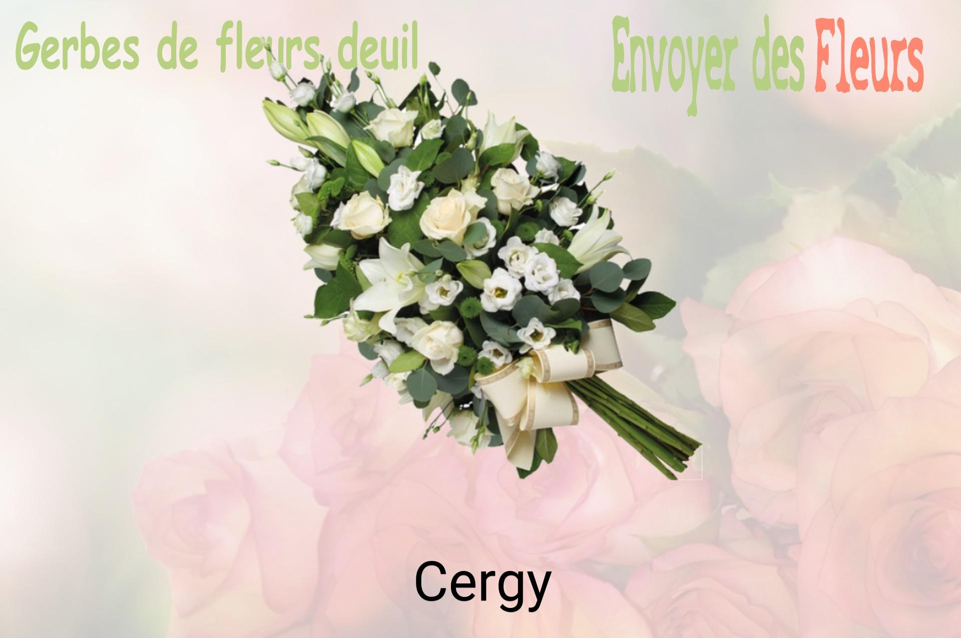 Gerbe de fleurs de deuil livrée à Cergy